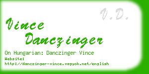 vince danczinger business card